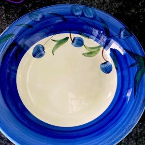 Varm ceramic pasta bowls 2 pieces blue olive